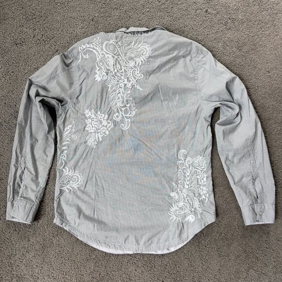 Guess Embroidered Men's Shirt - NWT - 100% Cotton - Western - Illusion Blue - Picture 10 of 13